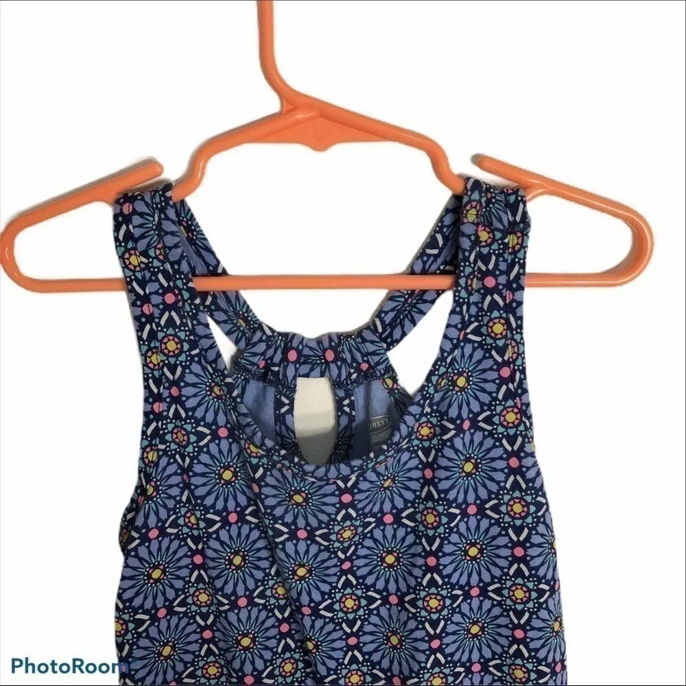 Old Navy Blue Floral Romper Sz XS 5